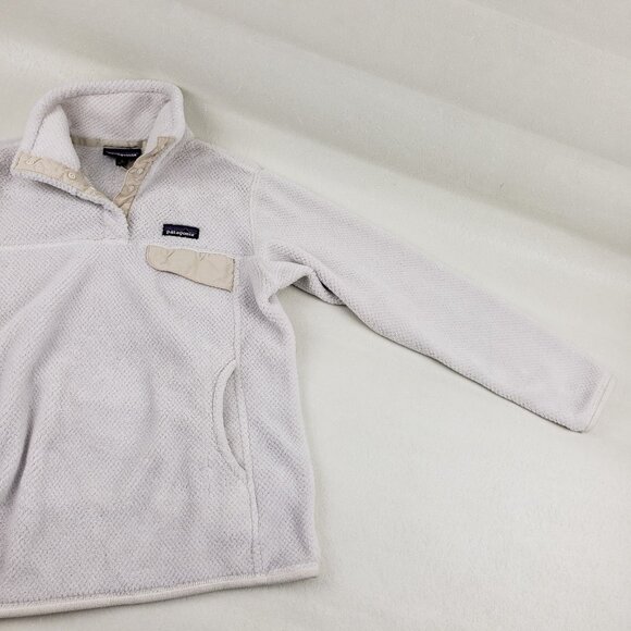 Patagonia Synchilla Snap T Fleece Pullover Womens Medium White Outdoor Jacket - Picture 5 of 12